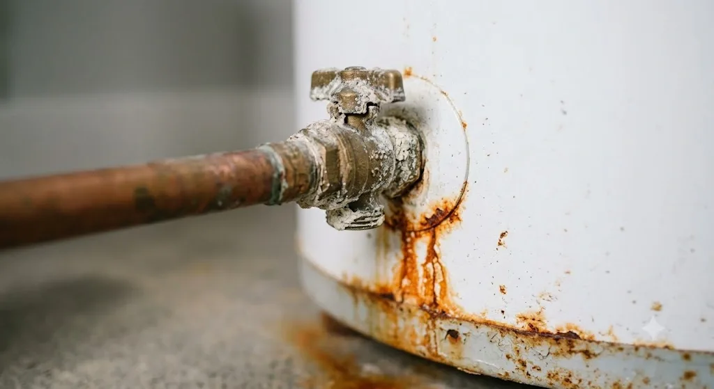 Plombier vérifiant un chauffe-eau dans un sous-sol à Gatineau